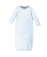 Touched by Nature Baby Boys Organic Cotton Long-Sleeve Gowns 3pk, Whale, 0-6 Months