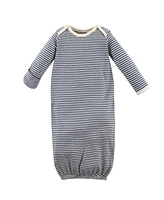 Touched by Nature Baby Boys Organic Cotton Long-Sleeve Gowns 3pk, Hedgehog, 0-6 Months