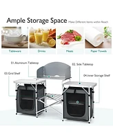 Folding Camping Table with Storage Organizer