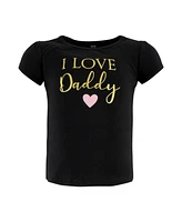 Hudson Baby Girls Short Sleeve T-Shirts Daddy, 18-24 Months