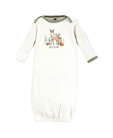 Hudson Baby Boys Hudson Cotton Gowns, Forest Animals