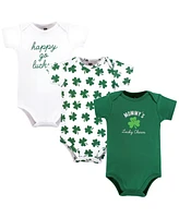 Hudson Baby Boys Cotton Bodysuits, Mommys Lucky Charm, 9-12 Months