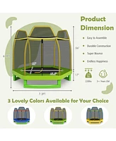 7 Ft Trampoline for Kids, Heavy Duty Steel Frame Small Mini Toddler Trampoline, Great Gifts for Boys Girls, Outdoor Indoor Kids Trampoline with Net, f