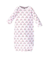 Luvable Friends Baby Girls Cotton Gowns, Rainbow, Preemie-Newborn