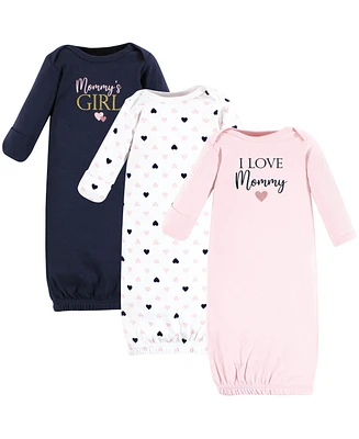 Hudson Baby Baby Girls Hudson Cotton Gowns Mommy Pink Navy