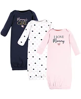 Hudson Baby Baby Girls Hudson Cotton Gowns Mommy Pink Navy