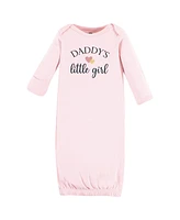 Hudson Baby Baby Girls Hudson Cotton Gowns Daddy Pink Navy, 0-6 Months