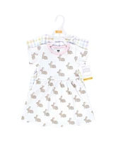 Hudson Baby Girls Cotton Dresses, Easter Plaid Bunny