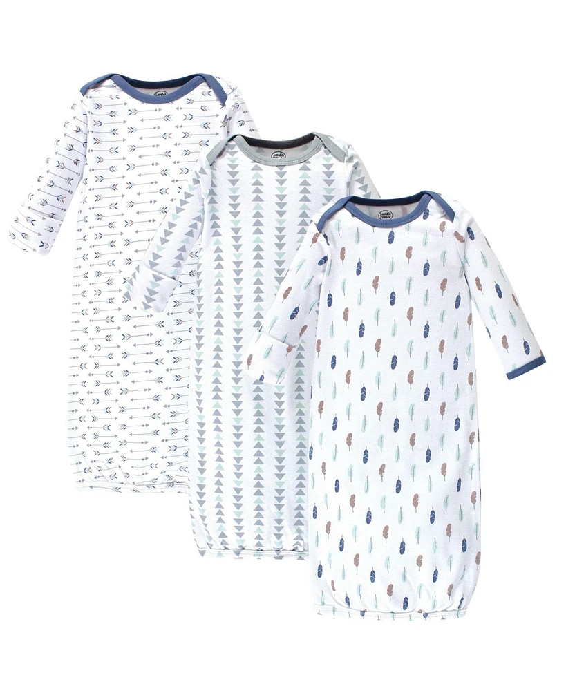 Luvable Friends Baby Boys Cotton Gowns Feathers, Preemie/Newborn