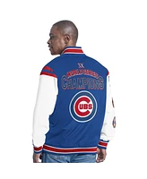 G-iii Sports by Carl Banks Men's Royal Chicago Cubs Recruit Commemorative Full-Snap Varsity Jacket
