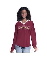 G-iii 4Her by Carl Banks Women's Wine Cleveland Cavaliers Bench Player Oversized Long Sleeve Hooded Top