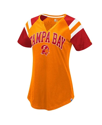 Starter Women's Orange Tampa Bay Buccaneers Game On Notch Neck Raglan T-Shirt