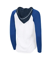 G-iii 4Her by Carl Banks Women's White St. Louis Blues Vip Raglan Long Sleeve Hoodie T-Shirt