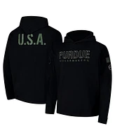 Colosseum Men's Black Purdue Boilermakers Oht Military Appreciation Hoodie Long Sleeve T-Shirt