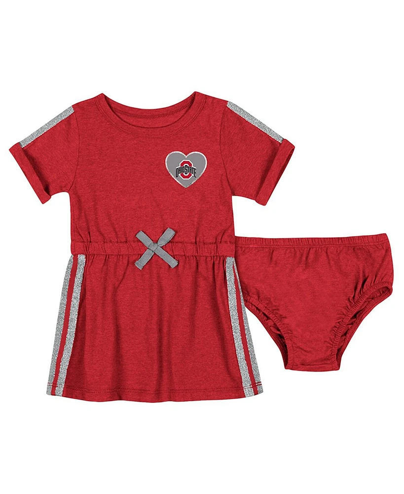 Colosseum Baby Boys and Girls Scarlet Ohio State Buckeyes Xur Dress Bloomer Set