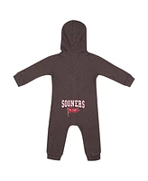 Colosseum Baby Boys and Girls Charcoal Oklahoma Sooners Zando-Zan Waffle Full-Snap Hooded Romper