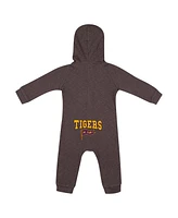 Colosseum Baby Boys and Girls Charcoal Lsu Tigers Zando-Zan Waffle Full-Snap Hooded Romper