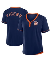 Fanatics Women's Navy Detroit Tigers Cooperstown Collection League Diva V-Neck T-Shirt