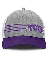 Fanatics Men's Heather Gray/Purple Tcu Horned Frogs Profile Trucker Adjustable Hat