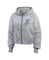 Wear by Erin Andrews Women's Heather Gray Detroit Pistons Speckled Radiator Full-Zip Hoodie