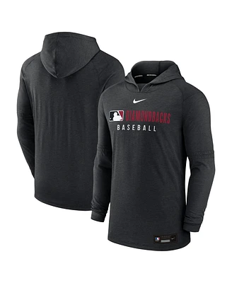 Nike Men's Heather Black Arizona Diamondbacks Authentic Collection Tri-Blend Performance Pullover Hoodie