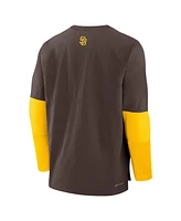Nike Men's Brown/Gold San Diego Padres Authentic Collection Lightweight Player Tri-Blend Performance Pullover Sweatshirt