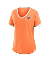 Fanatics Women's Orange Houston Astros Binge Worthy Stadium Slub V-Neck T-Shirt