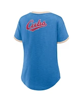 Fanatics Women's Royal Chicago Cubs Binge Worthy Stadium Slub V-Neck T-Shirt