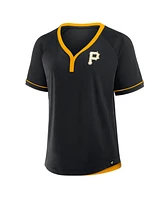 Fanatics Women's Black Pittsburgh Pirates League Diva Star Raglan V-Neck T-Shirt