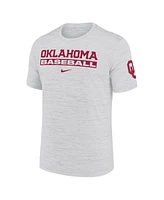 Nike Men's Ash Oklahoma Sooners Velocity Baseball Wordmark Stack Performance T-Shirt