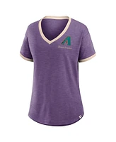 Fanatics Women's Purple Arizona Diamondbacks Binge Worthy Stadium Slub V-Neck T-Shirt