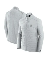 Fanatics Men's Gray Wisconsin Badgers Tonal Primary Logo Full-Zip Jacket
