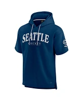 Fanatics Men's Deep Sea Blue Seattle Kraken Elements Ready Short Sleeve Pullover Hoodie