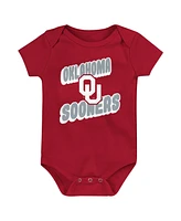 Outerstuff Newborn Crimson Oklahoma Sooners Sunday Comics Bodysuit 3-Pack