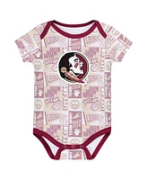 Outerstuff Newborn Garnet Florida State Seminoles Sunday Comics Bodysuit 3-Pack