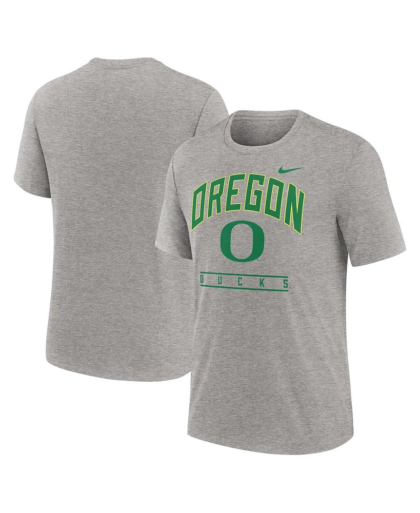 Nike Men's Heather Gray Oregon Ducks Arch Over Logo Tri-Blend T-Shirt