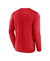 Fanatics Men's Heather Red Detroit Wings Transition Long Sleeve T-Shirt