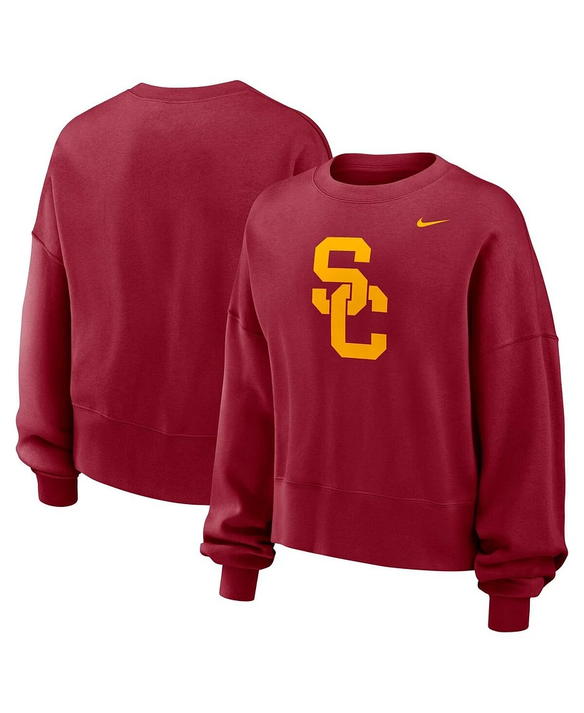 Nike Women's Cardinal Usc Trojans Oversized Essential Pullover Sweatshirt