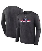 Fanatics Men's Heather Charcoal Columbus Blue Jackets Authentic Pro Secondary Long Sleeve T-Shirt
