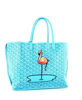 Pre-Owned Goyard Pm Anjou Reversible Tote Embroidered Coated Canvas