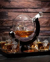 The Wine Savant U.s. Marine Globe Whiskey Decanter Set