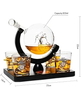 The Wine Savant U.s. Marine Globe Whiskey Decanter Set