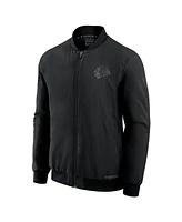 Fanatics Men's Black Chicago Blackhawks Authentic Pro Road Full-Zip Bomber Jacket