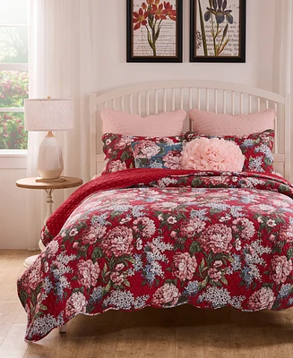 Greenland Home Fashions Millie Modern Floral Print -Pc. Quilt Set