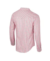 Colosseum x Wrangler Men's White Oklahoma Sooners Plaid Windowpane Long Sleeve Full-Snap Shirt
