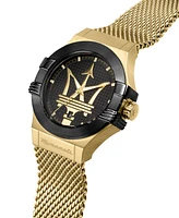 Maserati Men's Date Gold Metal Band Watch, 42mm