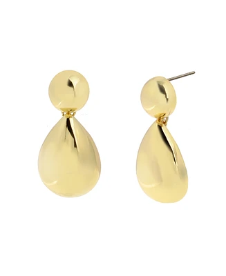 Steve Madden Dangling Sculpted Puffy Teardrop Earrings