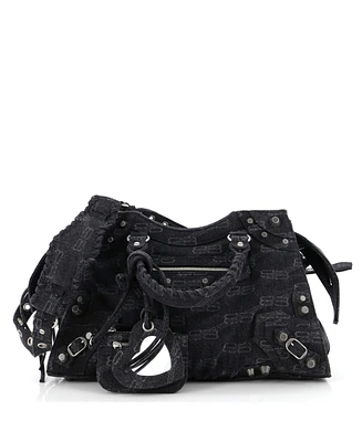 Pre-Owned Balenciaga Medium Neo Cagole City Bag Bb Denim