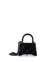 Pre-Owned Balenciaga Mini Hourglass Chain Top Handle Bag Embossed Leather