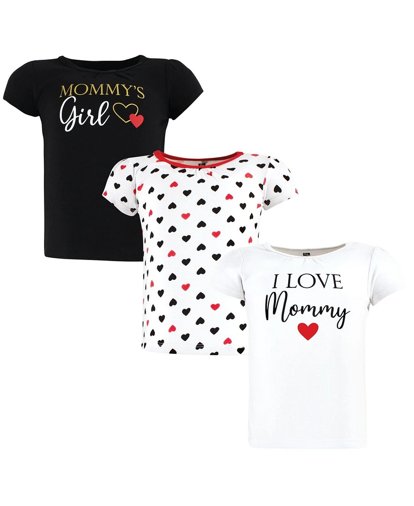 Hudson Baby Girls Short Sleeve T-Shirts Mommy Red Black, 18-24 Months